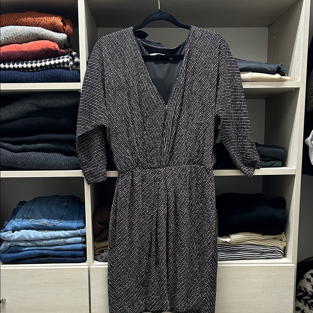 Trina Turk Black and White Long Sleeve Dress